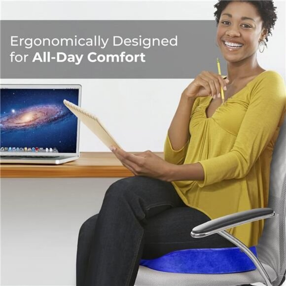 Everlasting Comfort Seat Cushion - Office Chair Cushions w/ 30% More Memory Foam - Picture 4 of 6